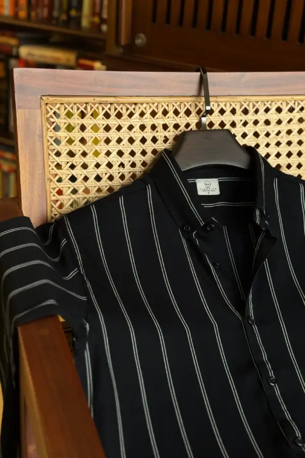 New Black With White Double Stripe