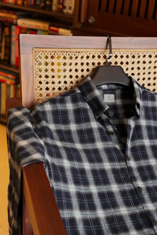 Navy Check Shirt