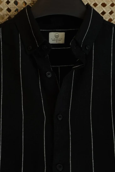 Black With White Single Stripe Shirt