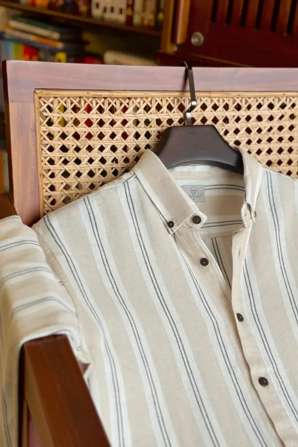 White Beige With White Black Stripe Remi Cotton