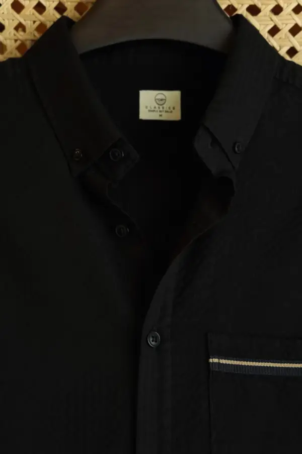 Black With Twill Taped Pocket