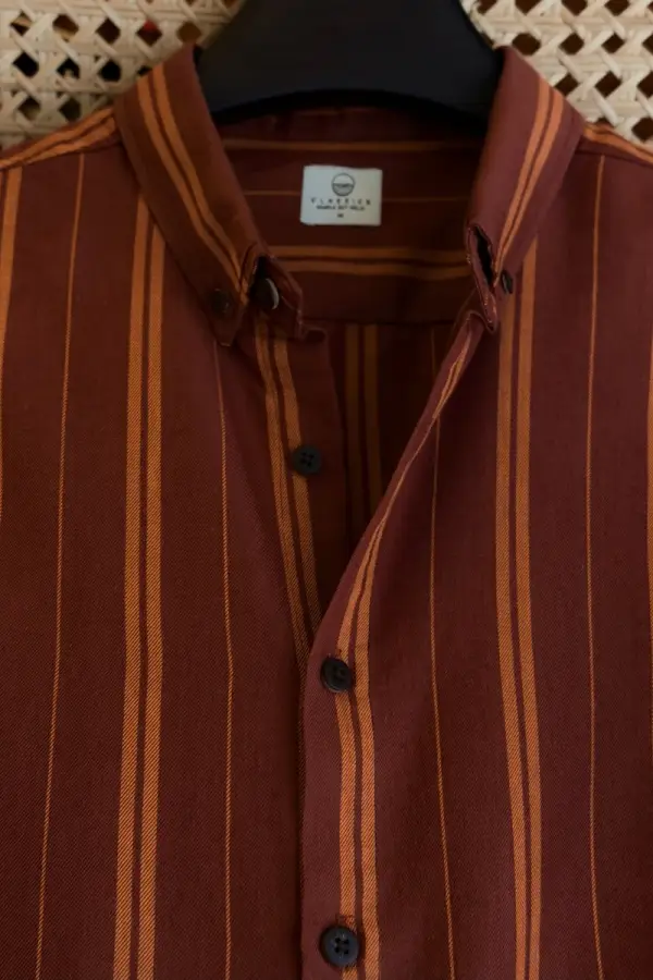 Rust Orange With Brunt Orange Stripe
