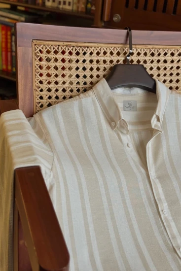 Warm Beige & Off-White Stripe