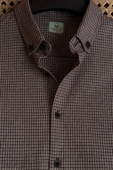 Chocolate White Micro Check