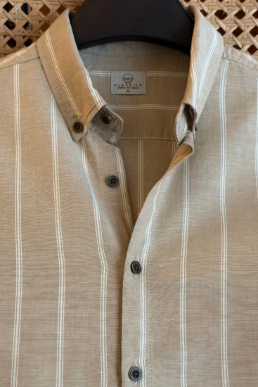 Sand Beige With Offwhite Stripes