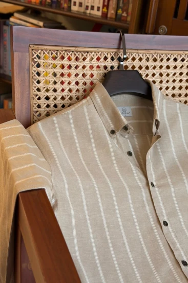 Sand Beige With Offwhite Stripes