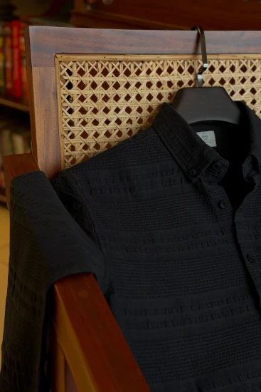 Textured Midnight Black Shirt