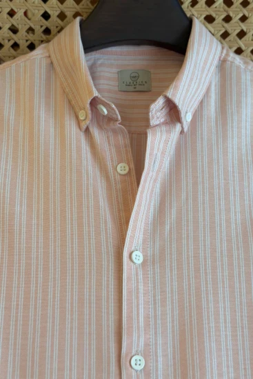 Soft Peach With Off White Stripes