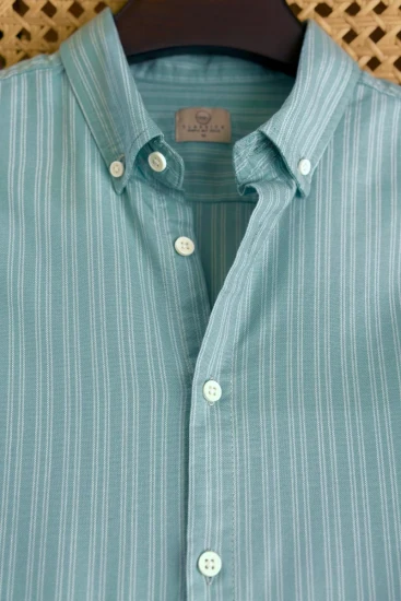 Pastel Cyan With White Stripes