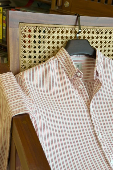 White with Deep Orange Stripes