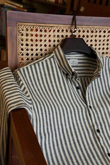 Beige with Matte Black Stripe