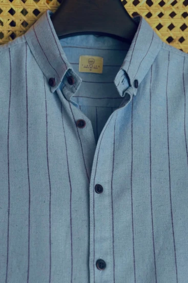 Matte Blue With Brown Stripes