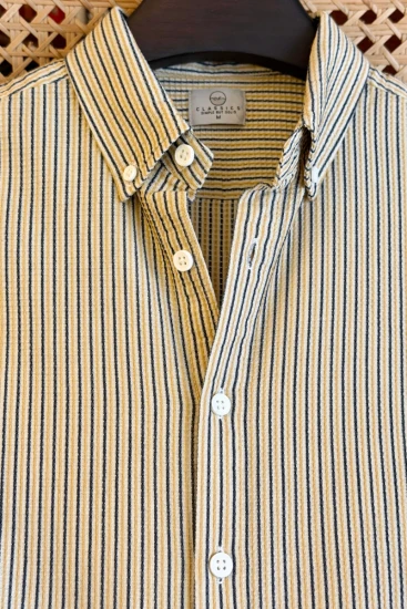 Ivory Base with Mustard & Black Stripes