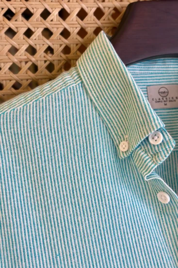 White and Deep Aqua Blue Stripes