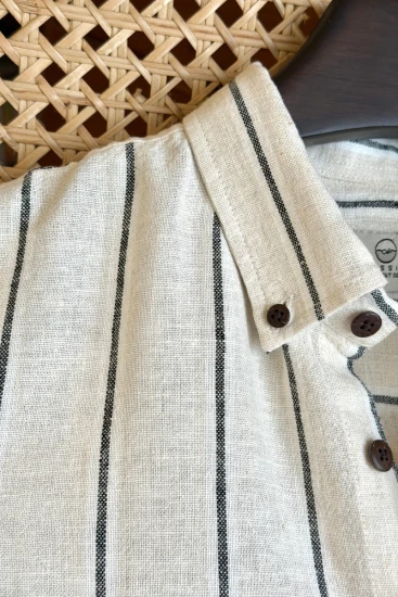 Off White with Blackwhite Stripe Shirt