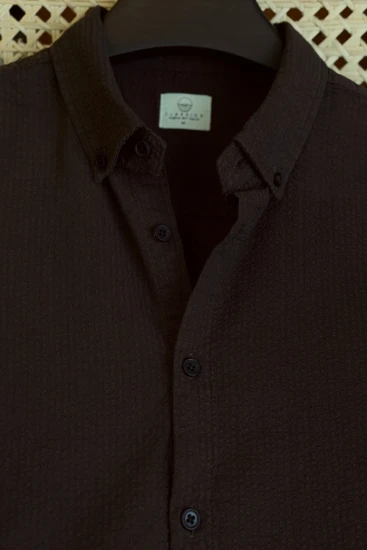 Dark Chocolate Textured Shirt