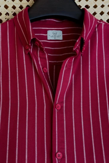 Rosewood Red With White Stripe Shirt