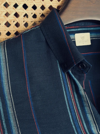 Navy Blue With Multi Pinstripes Shirt