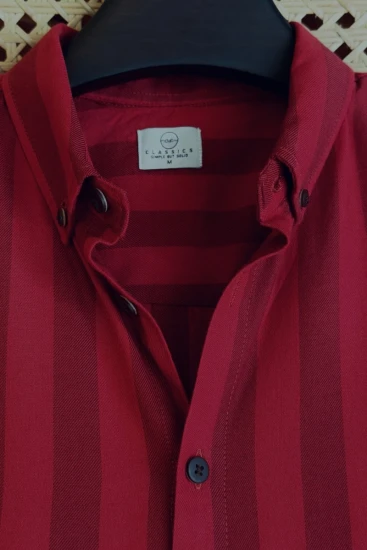 Red & Deep Maroon Stripe Shirt
