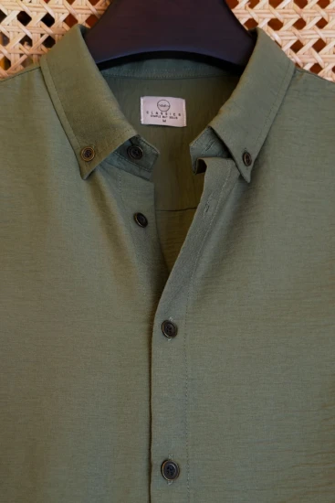 Muted Olive Green Solid Shirt