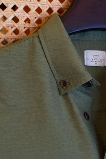 Muted Olive Green Solid Shirt