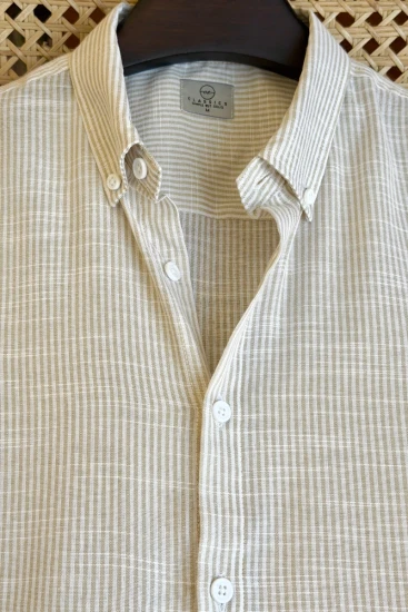Beige & White Micro Stripe Shirt