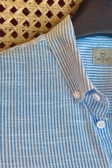 Skyblue & White Micro Stripe Shirt