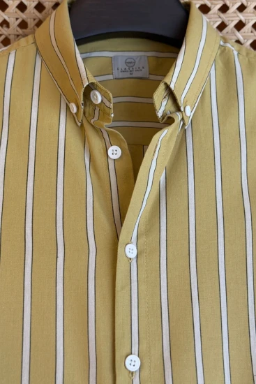 Mustard Yellow & Off-White Stripe Shirt