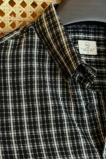 Black & White Micro Check Shirt