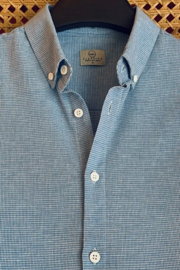 Sky Blue & White Micro CheckShirt