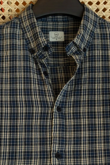 Beige, Navy Blue & Black Multi Check Shirt