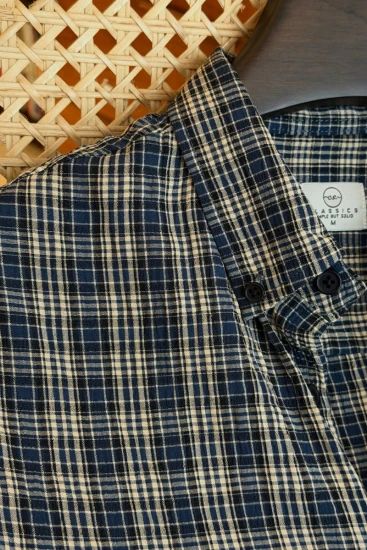 Beige, Navy Blue & Black Multi Check Shirt