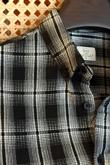 Black & White Monochrome Check Shirt