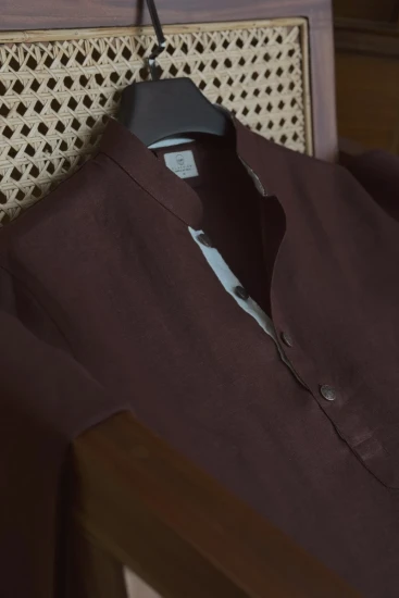 Chocolate Brown With White Contrast Panjabi