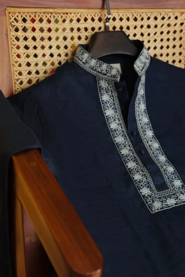 Dark Navy With Embroidery