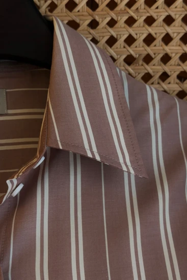 Dusty Mauve with Offwhite Stripe