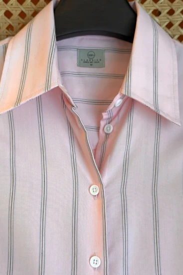 Baby Pink with Maroon Stripe Female Relax Fit Shirt