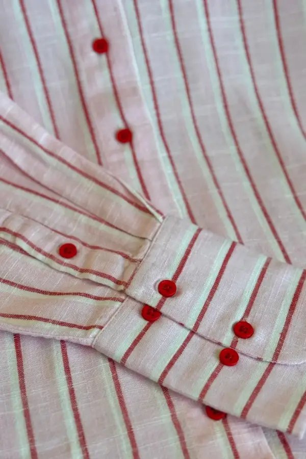 Pink With Red White Stripe Remi Cotton