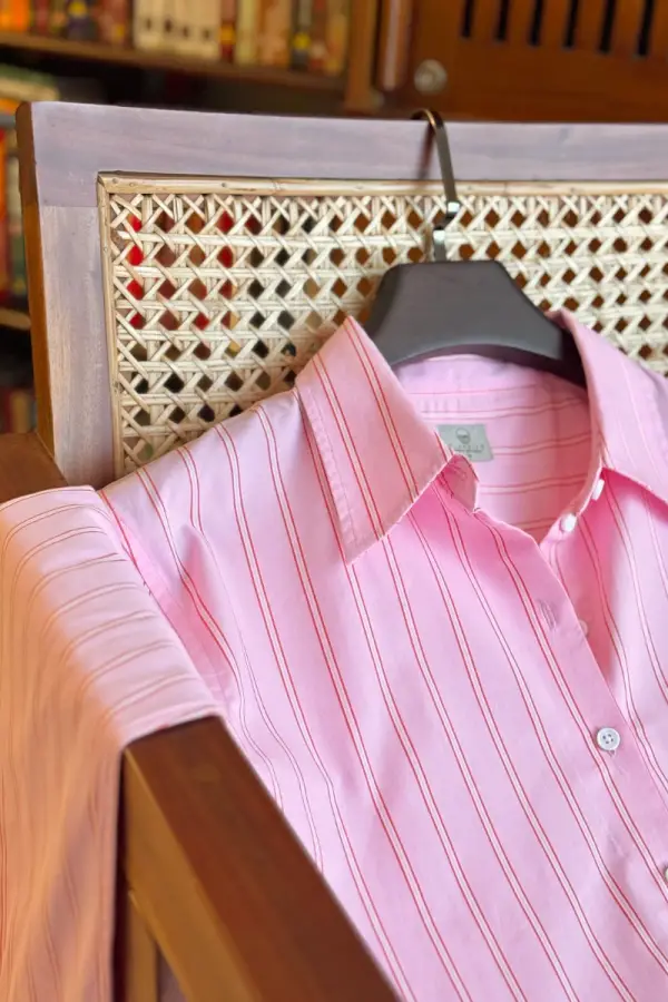 Light Taffy Pink With Red White Stripe