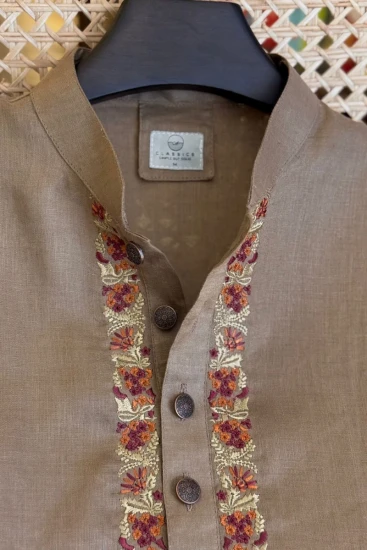 Greyish Panjabi  (Rayon Fabric)