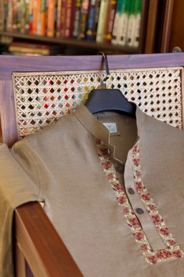 Greyish Panjabi  (Rayon Fabric)