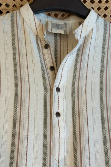 Warm Cream with Multi Colour Textured Stripe panjabi