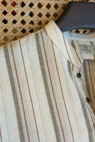 Warm Cream with Multi Colour Textured Stripe panjabi