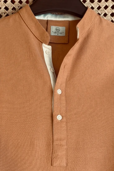 Deep Persian Orange With Off white Contrast Panjabi