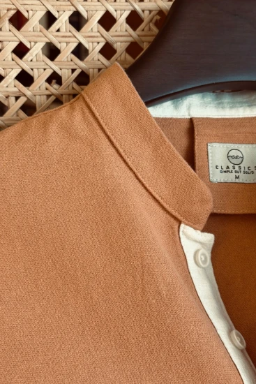 Deep Persian Orange With Off white Contrast Panjabi