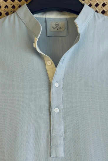 Ice Blue with Off white Contrast Panjabi