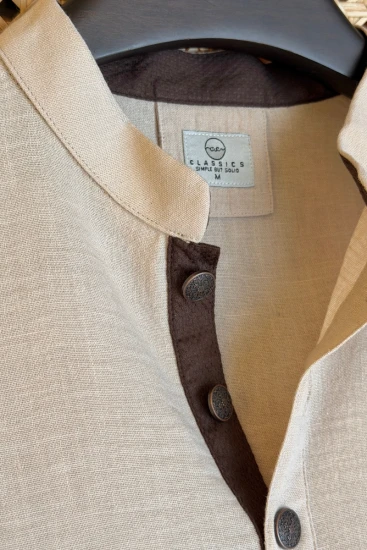 Soft Beige With Chocolates Brown Contrast Panjabi