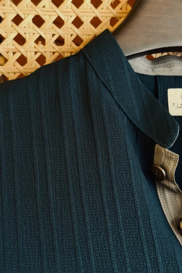 Deep Teal With Smokey Grey Contrast Panjabi