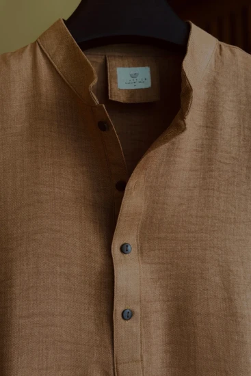 Warm Camel Brown Solid Panjabi