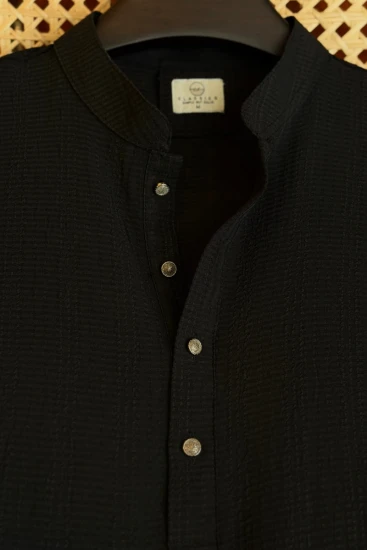 Black Textured Panjabi